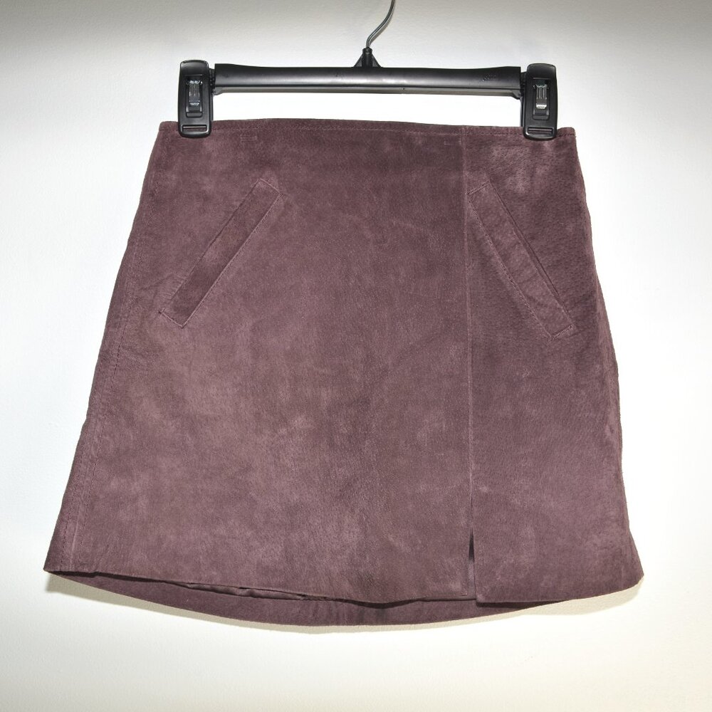 BLANK NYC Plum/purple 100% Leather Size 24 Mini Skirt Leather/Suede Fully lined
